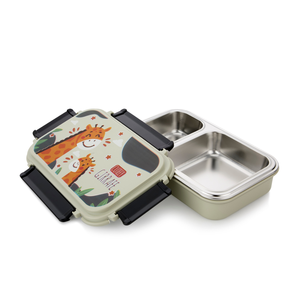 Boîte à lunch isotherme en acier inoxydable de qualité alimentaire, légère, à deux compartiments, hermétique, compatible micro-ondes, facile à nettoyer, 500 ml - Product Image 4