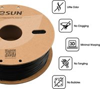 ESUN Bobine Flexible de 1.75mm pour Imprimante 3D, Filament d'Impression 3D en Nylon, ABS, POM, PEEK, TPU, Noir, 1 TPE-83A