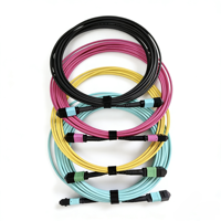 Kabel Patch Fiber Optik Single Mode Hitam 5M 1 Core MPO OM3 OM4 OM5 untuk Telekomunikasi Bersertifikasi ISO9001 Model NK4000