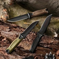 Couteau de camping d'extérieur avec étui de protection, couteau utilitaire de survie, de chasse et de randonnée, outils EDC, couteaux à lame fixe