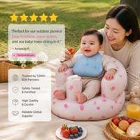 Siège de sol gonflable moderne pour bébé avec pompe à air intégrée, en forme de lapin, canapé portable pour apprendre à s'asseoir, en PVC, pour extérieur, salle de bain, chambre, salon