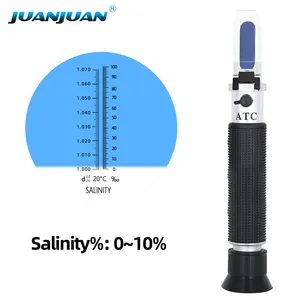 Handheld New Design Salinity 0-10% Aquarium Water Salt Hydrometer Refractometer with ATC