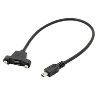 Câble adaptateur d'extension Mini USB B 2.0 5 broches mâle vers femelle à montage sur panneau avec vis 50 cm