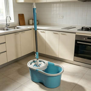 Masthome Set Secchio e Mop Piatto Girevole a 360° con Panno in Microfibra per Pulizia Pavimenti Senza Mani - Product Image 2