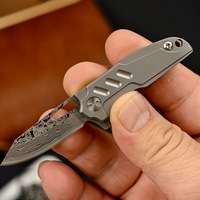 Couteau miniature EDC portable en acier CN D2 et alliage de titane pour camping, survie, usage domestique et fruits