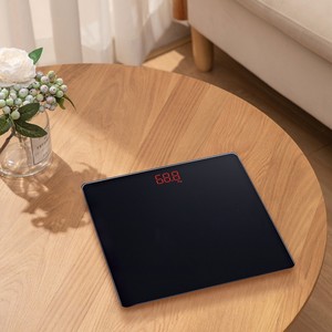 कॉम्पैक्ट 26x26 सेमी बाथरूम स्केल 150 किलोग्राम 330lb क्षमता 6 मिमी टेम्पर्ड ग्लास एलईडी रात के उपयोग के लिए दैनिक शरीर के वजन के लिए - Product Image 3