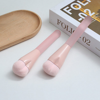 Pinceau de maquillage en forme de cœur rose mignon, sans traces, avec emballage en boîte rose