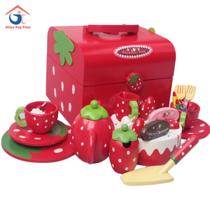 Juguetes de madera para juegos de imitación para niños para fiestas de té, verduras, pastel de cumpleaños, frutas, juego de cubiertos para cenas informales - Product Image 2