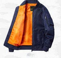 Blouson Aviateur Homme Hiver Coupe-Vent Uni Tendance Designer Grande Taille Épais en Satin Uni