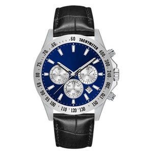 นาฬิกาควอตซ์สายหนังสแตนเลสสตีลหรูหราสำหรับผู้ชายเส้นผ่านศูนย์กลางหน้าปัด43มม. โลโก้ที่กำหนดเอง ODM มัลติฟังก์ชั่นนาฬิกาควอตซ์ - Product Image 2