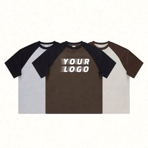 High Quality Blank Mixcolor Unisex Custom Print Logo Cotton American Retro Style Tshirts for Men Summer - Product Image 1