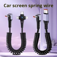 Câble de données USB 3.0 Type-C BJC à coudure coudée, charge super rapide 3A, chargeur de voiture rétractable 3-en-1 en TPE pour téléphone portable