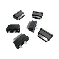 Connecteur femelle Type-C 2 broches à souder, étanche IPX7, en acier inoxydable pour PCB, rempli de colle époxy, uniquement pour alimentation
