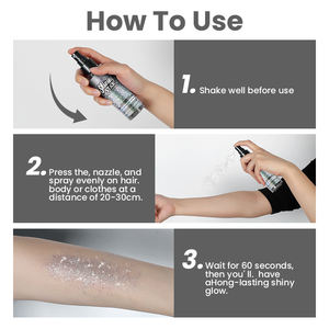 <strong>Silver</strong> <strong>Glitter</strong> Gloss Body <strong>Hair</strong> Eye Nail Kids Face <strong>Glitter</strong> Make up <strong>Glitter</strong> <strong>Spray</strong> - Product Image 6