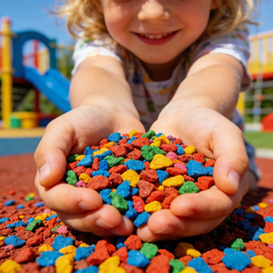 أفضل مبيعات مواد أرضيات الملاعب المصنوعة من المطاط EPDM - آمنة وناعمة، سطح خارجي لرياض الأطفال، مقاوم للماء ومضاد للانزلاق، بأفضل سعر - Product Image 1