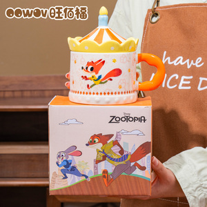 Mug en céramique <span class=keywords><strong>Disney</strong></span> Zootopia avec poignée et couvercle et boîte cadeau, ensemble de tasses à café écologiques pour les fêtes - Product Image 2