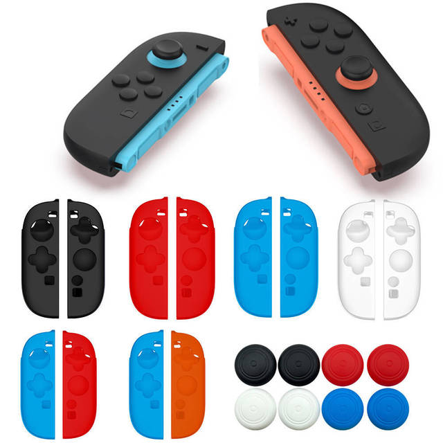 Three-Color Silicone Protective Cover Shell Left Right Controller Case with Joystick Cap for Nintendo Switch 2 Game Accessories
