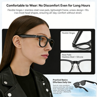 Gafas Inteligentes con IA ChatGPT 2026, Lentes Personalizables, Estuche de Carga, Fotos y Videos, Música, Llamadas, Traducción en Tiempo Real