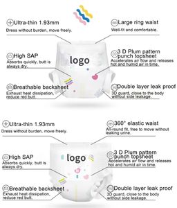 Pañal de bebé de algodón de muselina personalizado de muestra gratis TAMAÑO 3 Pañales orgánicos para recién nacidos - Product Image 5