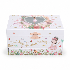 <b>Large</b> Capacity Musical Jewelry <b>Box</b> with Drawer Unicorn/Ballerina Print Design Kids Jewelry Organizer <b>Box</b> for Birthday <b>Gifts</b> - Product Image 1