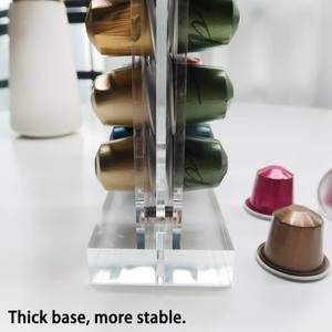Porte-dosette de café magnétique en acrylique pour <span class=keywords><strong>Nespresso</strong></span> <span class=keywords><strong>Original</strong></span> Line Organisateur de réfrigérateur autoportant 40 capsules Capacité de stockage - Product Image 6