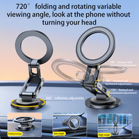 Support de smartphone réglable à 360 ° en alliage d'aluminium Support de montage magnétique pliable pour téléphone de voiture Support de support mobile