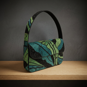 Sac à bandoulière léger de luxe fait main moderne durable en perles de verre abstraites motif feuille tropicale pour femme, personnalisable OEM ODM - Product Image 3