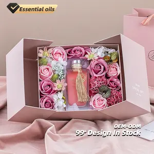 Parfums personnalisables vente en gros, roses séchées à fleurs perpétuelles, ensemble de fournitures pour la fête des mères, diffuseurs d'aromathérapie sans feu, boîte cadeau
