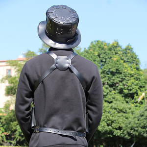 Masque de docteur de la peste à bec d'oiseau avec chapeau et gilet, taille unique, noir, accessoire de cosplay - Product Image 4