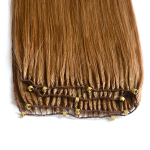 डबल खींचा रेमी हेयर वेफ्ट एक्सटेंशन लाइन क्रोकेट मानव बाल उच्च गुणवत्ता वाले पंखों के साथ - Product Image 4