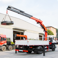 Nouvelle conception de grue à flèche articulée de 3 à 8 tonnes, chargeur monté sur camion lourd, flèche hydraulique pliable, acier BS700, boîte de vitesses 360