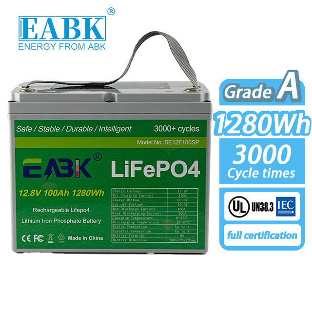 For Talaria Sting Off-Grid Solar, Power Station, with Smart BMS Protection High Capacity 12.8V 100Ah Lifepo4 Battery Pack 1280Wh