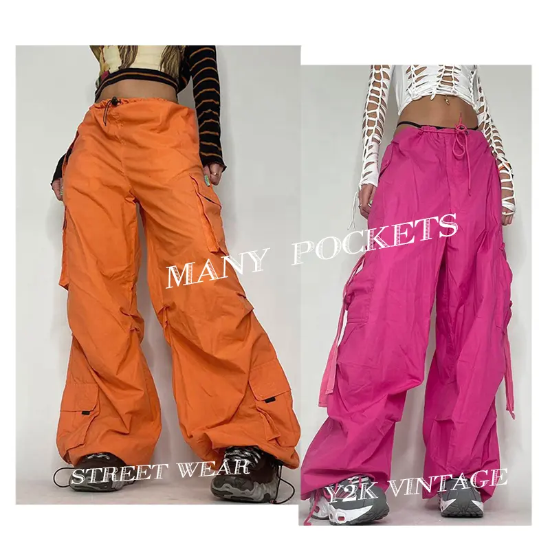 INS Y2K Streetwear Loose Baggy Trousers Vintage Cargo Women Pants with Pockets