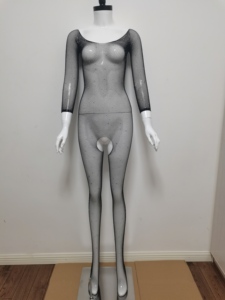 Vente Flash : Bodystocking Transparent Diamanté en Résille pour Femme, Modèle Entrejambe Ouvert - Product Image 6