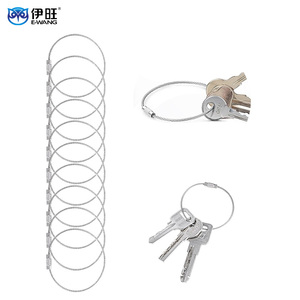 Portable Stainless Steel Wire <b>Key</b> <b>Ring</b> Durable Metal Wire Keychain <b>Key</b> Pendant Gift Item for Retail Store - Product Image 2