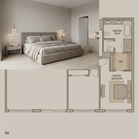 Service de conception d'intérieur complet professionnel Pavone pour salon [Contreplaqué/Placage] – Rendu 3D moderne minimaliste taupe CE