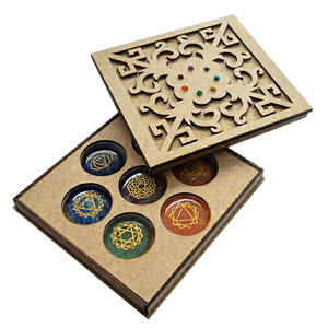 Antique Design 7 <b>Chakra</b> Carved Agate Gemstone with Love Style Engraved Stones in Gift Box - Product Image 1