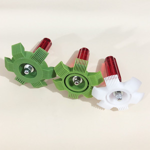 Air Conditioner Fin Comb <b>Disc</b> Brush Red <b>Plastic</b> Handle Green Bristles Deep Cleaning Tool Kit CH 351 - Product Image 3