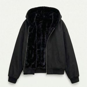 Felpa con Cappuccio Reversibile a Doppio Strato con Cerniera, Stampa Leopardata, 100% Cotone, per Uomo e Donna, Stagione Invernale - Product Image 4