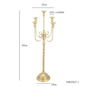 เชิงเทียนสำหรับงานแต่งงานสีขาวสีทองสไตล์วินเทจเชิงเทียนแบบยาวถึงพื้นเป็นเชิงเทียนที่วางตรงกลางที่สง่างาม - Product Image 6