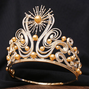 มงกุฎประกวดนางงามสุดหรู มงกุฎขนาดใหญ่ข้ามพรมแดน มงกุฎนางงามโลก มงกุฎนางงามจักรวาล มงกุฎไข่มุกทรงกลมแบบปรับได้ - Product Image 4