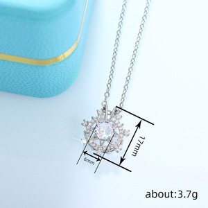 Collana con ciondolo a forma di stella e fiocco di neve per donna, gioielli semplici e alla moda, regalo per l'uso quotidiano - Product Image 6