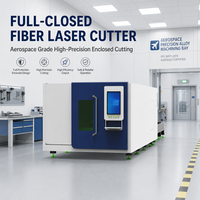 Machine de découpe laser à fibre haute sécurité avec cabine entièrement fermée, plateforme d'échange, tête de découpe RAYTOOLS, système de contrôle XC3000