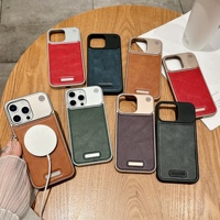Personnalisable Logo Cartoon Design À La Mode Rouge PU Étui en Cuir pour iPhone 12 Pro Max Étanche et Antichoc Téléphone Grip