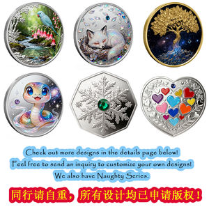 1 Gram .999 Fijne Zilveren UV-geprinte Bedreigde Vlinder 3D Hoogreliëf Ronde Metaal Munt Met Capsule Verpakking - Product Image 4