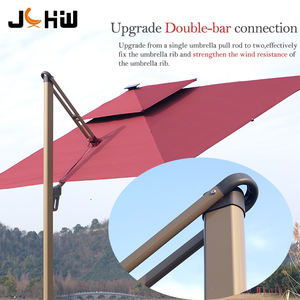 Sombrilla de Patio con Luz LED Solar de Diseño Nuevo, Parasol Romano con Bases para Jardín y Playa - Product Image 3