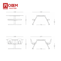 MINYI PANCA Nouvelle chaise de cafétéria Mobilier scolaire Conception spéciale Table de cantine en acier et ensemble de chaises Banc de tables à déjeuner pour l'école