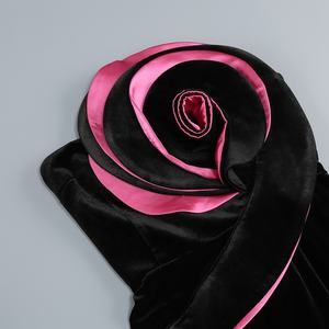 בגד ים פטורים סקסית פרחים שמלה ארוכה נשים שחור ורד קטיפה אדום קטיפה רזה שמלות ערב מסיבת ערב שמלות ערב שמלות - Product Image 5