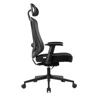 Chaise de bureau ergonomique à dossier haut en maille, prête à être expédiée, avec support lombaire réglable, appui-tête et fonction inclinable pivotante pour ordinateur