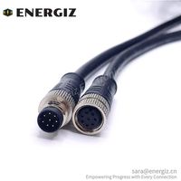 Gerade A Codierung M8 Rundst ecker 8-poliges Stecker-Buchse-Kabel 2m Länge